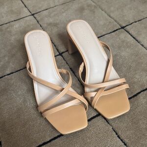 Paradox Tan Strappy Heels for Women